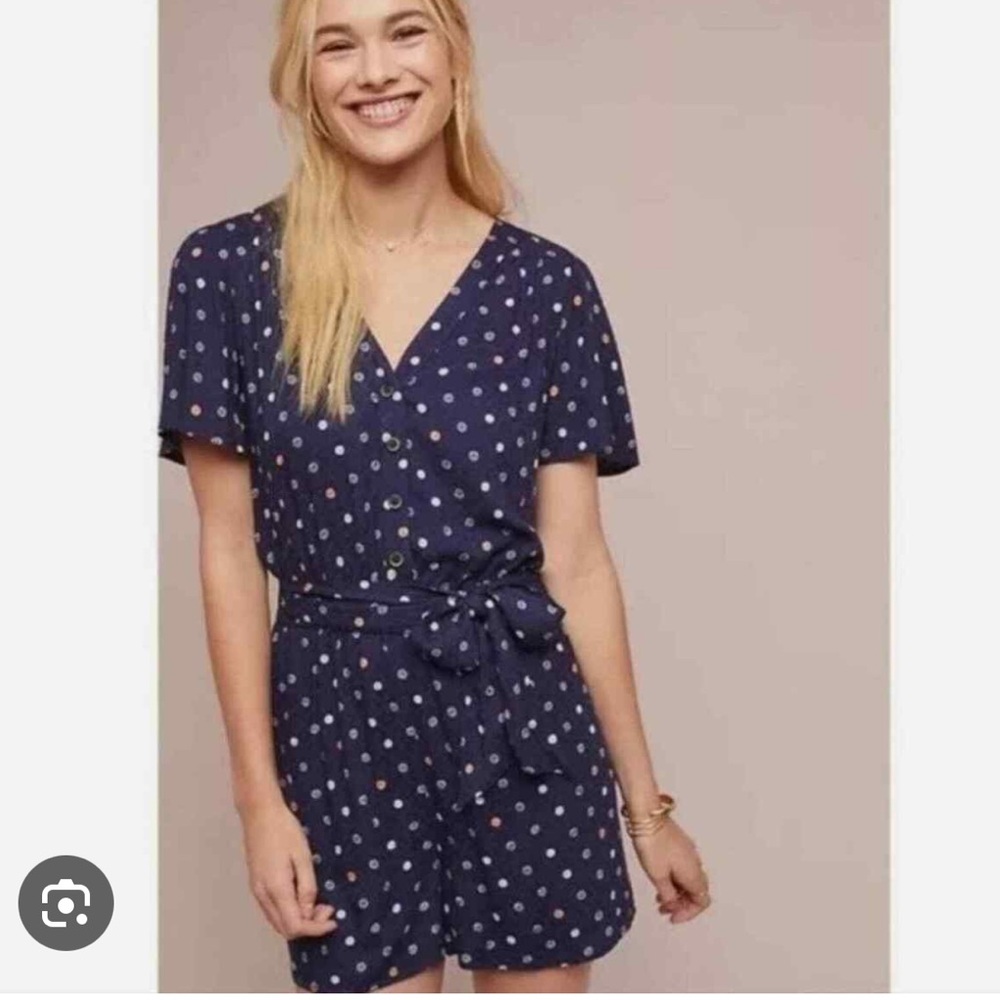 Anthropologie Floral Romper M